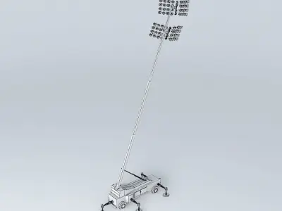 Portable Flood Light Tower Free 3D model