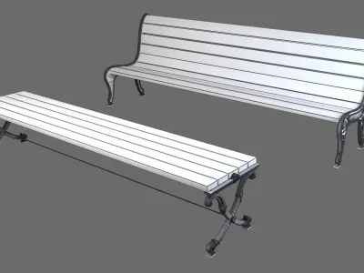 park benches 3D model purchase