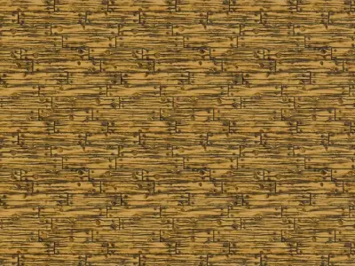 Weathered Yellow Painted Wood Planks with Rivets PBR Texture