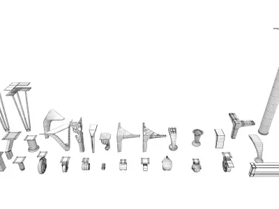 Furniture Fittings Mega Pack - Legs Feet Reels 3D model