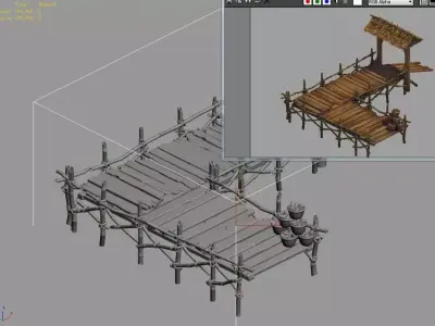 Crescent Crescent - Wooden Bridge 01 3D model