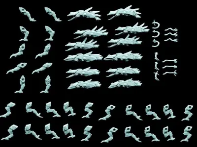 2pi Cyber Hounds Multi Part Kit 3D print model