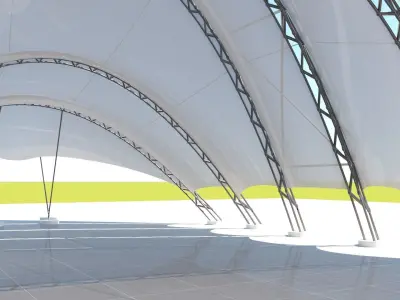 Tensile steel structure 3D model