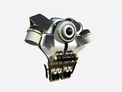 SciFi Backpack B05 White Gold - Fashion Character Design Low-poly 3D model