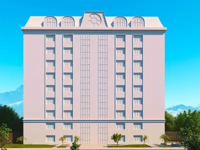 Living and Office building 3D model