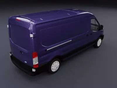 Transit Van Long Truck Night Blue 3D model