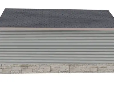 Garage with two doors and roof 3D model