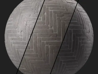 Pavement Materials 107- Concrete Paving - Sbsar Pbr 4k Seamless Texture