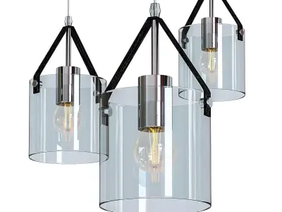 GERBERT three glass pendant lights 3D model