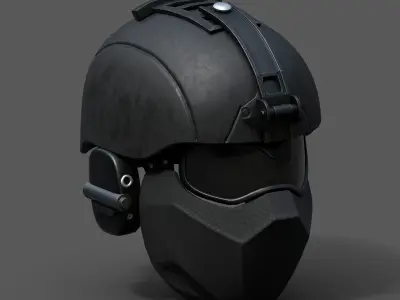  helmet 3d model military combat fantasy futuristic  Low-poly 3D model