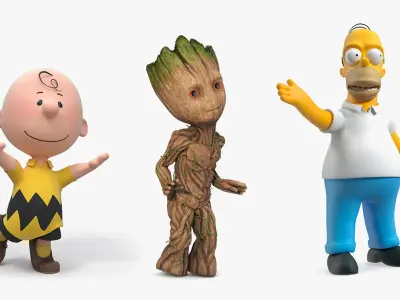  Rigged Movie and Television Characters Collection 