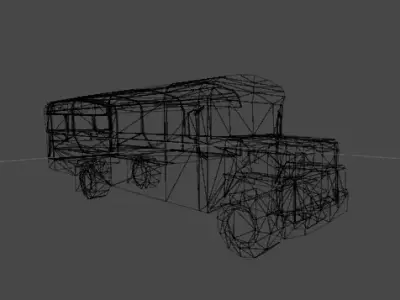 School Bus Model Low-poly 3D model