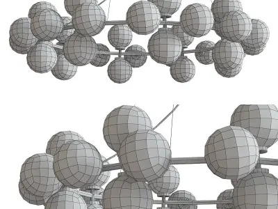 Chandelier Inflora 45 plafonds by Atelier Aret 3d model Low-poly 3D model