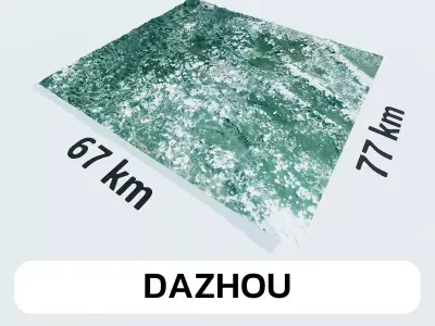 Dazhou China City Landscape 3D Model 3D model