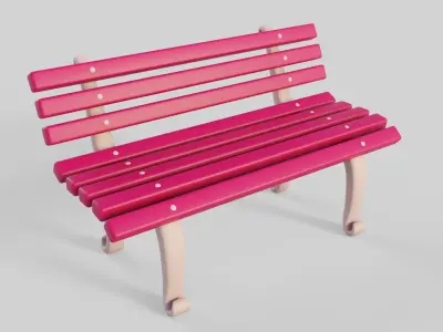 Cartoon Bench 7 3D model