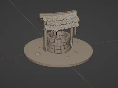 Well Water Stone Well  Medieval Well  Vintage Well  3D Model Low-poly 3D model