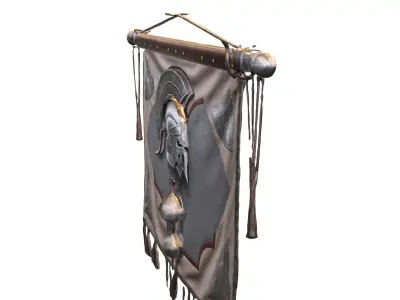 Roman Legion War Banner  Ancient Spartan Flag  Low-poly 3D model