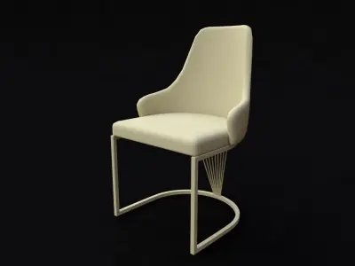 chair with gold legs 3D model buy