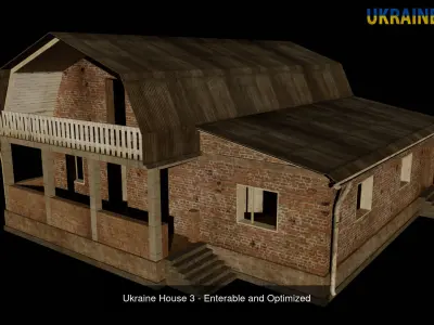 Ukraine House Pack - Enterable and Optimized lowpoly 3d models