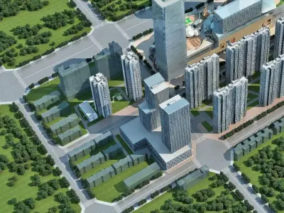 Contemporary Mixed-Use Masterplan 3D model