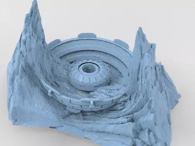 Sci fi Core crystal Shard Rocks Tide Dish  3D model