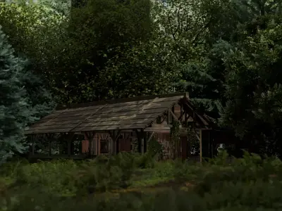 Cinematic Forest scene  model and rendered in blender 3D model