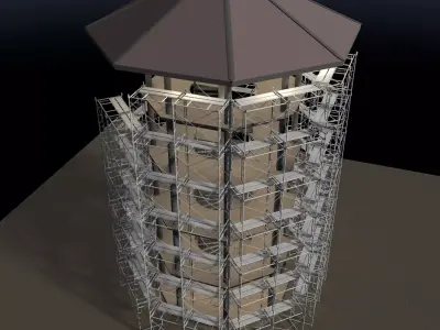 Pavilion in construction scene 26i06 3D model