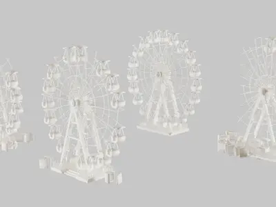 Destroyed Ferris wheel Low-poly 3D model