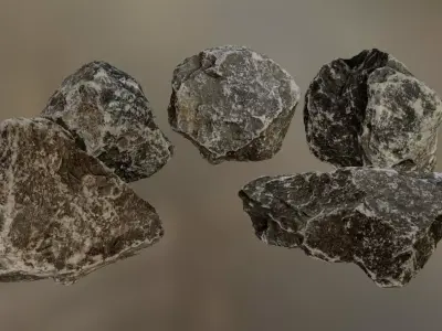 Grey Rock Pack 001 Low-poly 3D model