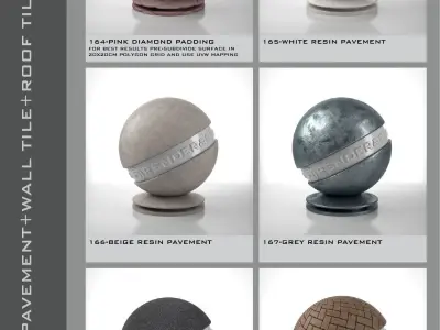 Shaders for VrayforC4D - Bundle 05 Plaster-Pavement-Tile 3D model