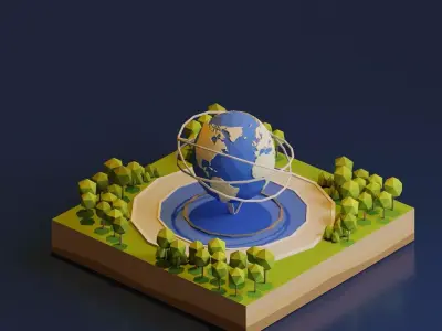 Unisphere Monument Low-poly 3D model