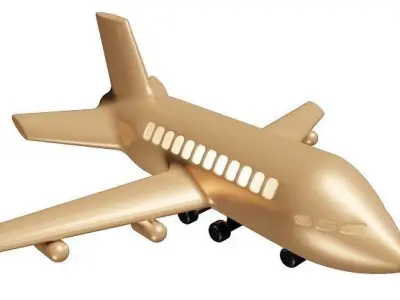 Spectacular Cartoon Aeroplane Low-poly 3D model