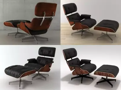 Eames Lounge Chair and Ottoman 3D model