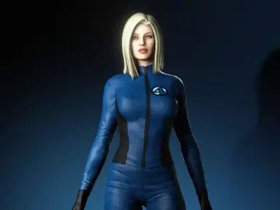 Invisible Woman Low-poly 3D model