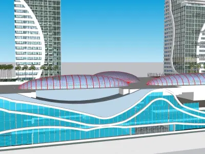 Conceptual mix use building 3D model