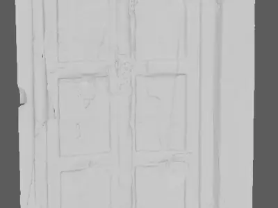 The structure of the old wooden door of the Indian street 3D model