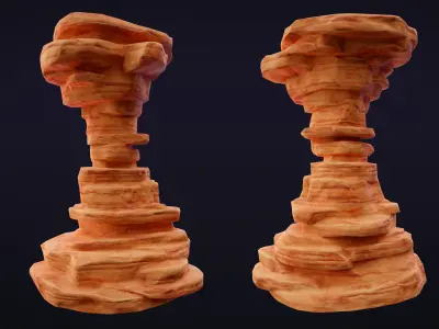 Stylized Rock Desert collection 15 Low-poly 3D model Low-poly 3D model