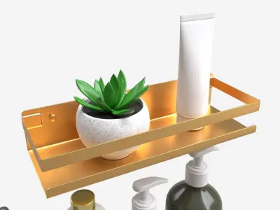 Bathroom Corner Shelves 01 3D model