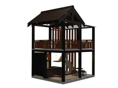Single house thai style 3d Blender  3D model