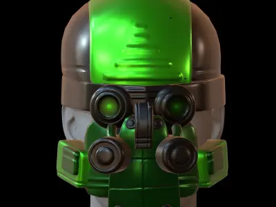 Gas mask helmet 3d model scifi Low-poly  3D model order