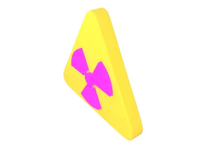 Radiation Symbol v2 003 Low-poly 3D model