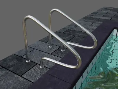 Masonry Pool - Piscina de alvenaria Low-poly 3D model