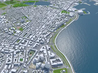 Reykjavik Downtown Iceland Low-poly 3D model