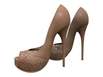 Peep Toe Heels Low-poly 3D model
