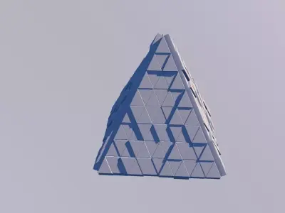 Sci Fi Object No 20 - Pyramid Sphere Torus 2019 Low Poly Low-poly 3D model