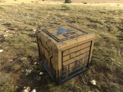 Sci-Fi Crate Box - Rusty GameReady  Low-poly 3D model
