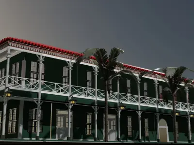 Classic Hawaian Building  the Frontier Inn Maui Hawaii 3D model