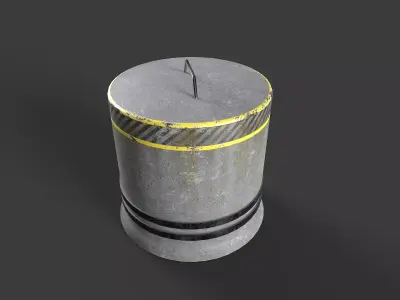 Concrete Barrier Kit Low-poly 3D model