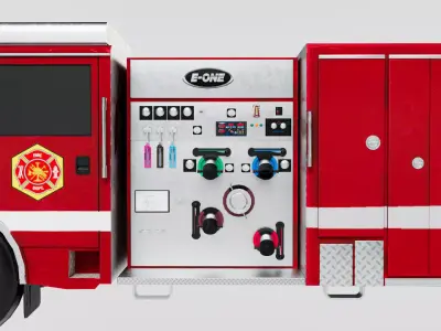 E-One Fire Truck Low-poly 3D model