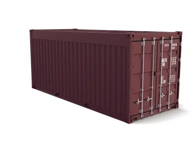20ft Shipping Container Open Top no Cover 3D model